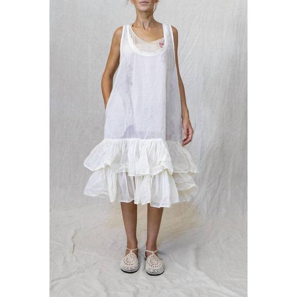 NEW LES OURS miti dress in chalk - Picture 1 of 3